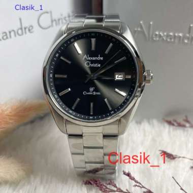 Original 100%!! Jam Tangan Pria Alexandre Christie AC 8656 AC8656 Silver Black Garansi Resmi 1 Tahun