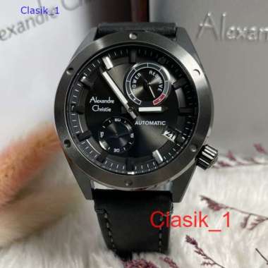 Original 100%!! Jam Tangan Pria Alexandre Christie Automatic AC 3046 AC3046 Black Grey Garansi Resmi