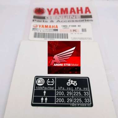 LABEL TIRE STICKER STIKER INFORMASI TEKANAN BAN YAMAHA YZF R25 MT 25 MIO GEAR 125 1WD F1668 02 ORIGI