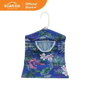 SCANDIA Gantungan Pakaian Peg Bag Hanging White Blue (BL0001)