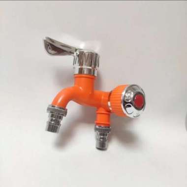 Kran Cabang Shower Double Mesin Cuci Plastik PVC Keran 1/2 Leadfree