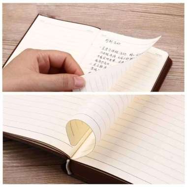 Buku Catatan Jurnal Notebook Leather Cover Vintage Pattern A6 WH-1564 Stiker Kertas Aesthetic Dodoja
