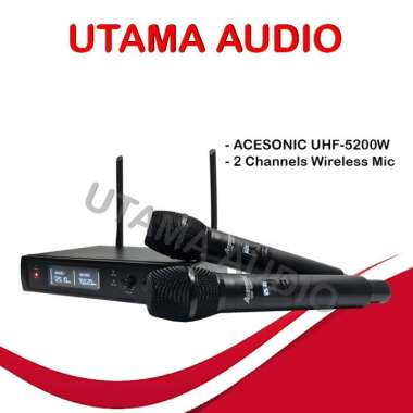 Acesonic UHF5200W Mic Wireless Microphones Karaoke UHF-5200W
