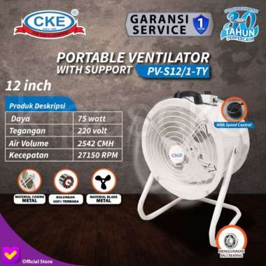Portable Ventilator 12" Blower / Exhaust Drum Fan 12 Inch With Support