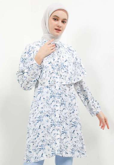 Arjuna Weda Tunik Batik Ranting Daun 1 22A334123 - Putih S