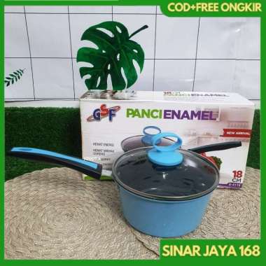 [COD] PANCI SUSU ENAMEL GSF G-4118 18 CM GAGANG // PANCI KUAH ENAMEL GSF 22 CM // PANCI STAINLESS Q2