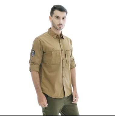 EIGER KEMEJA PANJANG PRIA AMBITION TROPIC BLACK BORNEO F1 - KHAKI 4XL