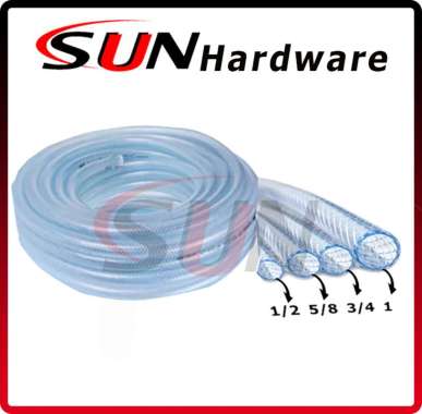 Selang Air Benang Serat Tebal 1/2 5/8 3/4 1 Inch Per Meter Transparan Taman 1 Inch