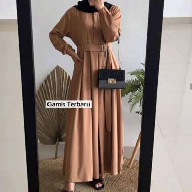 Gamis Monna Belt Busui Friendly COD PREMIUM BERKUALITAS Mocca