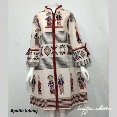 Tunik Ulos Lilyana | DRESS BUSUI FRIENDLY S Putih tulang