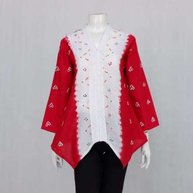 Blus Wings Kartini Jumputan Merah Putih XXL merah-putih