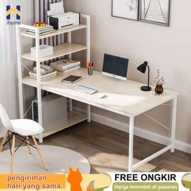 Meja Kerja 120x50CM Meja Kanto Putih（120x50x111）