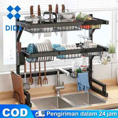 Rak Piring Wastafel Stainless Ste 105 FULL 2 SUSUN（UP）