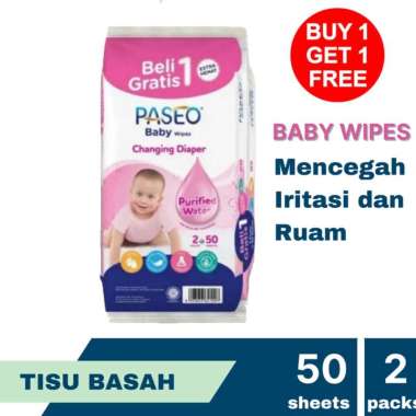 [[BELI 1 GRATIS 1]] Tissue tisu basah paseo baby wipes 50 sheets JOJOBA
