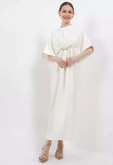ICONS JACQUARD KAFTAN W/ DIAMOND DRESS LEBARAN WANITA TNIC0739BB CREAM