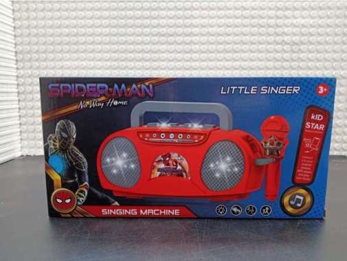 MAINAN SINGING MACHINE MIC KARAOKE MAINAN LITTLE SINGLE ANAK BERNYANYI - SPIDERMAN