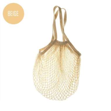 Tote Bag Jala Tas Belanja Pasar Sayur Buah Jaring Reusable Beige