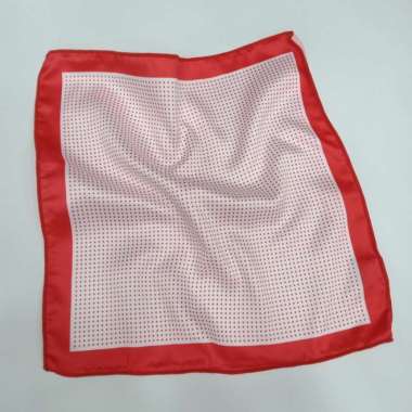 POCKET SQUARE MERAH MOTIF BIRU HANKY SAPU TANGAN JAS BLAZER PRIA - R04