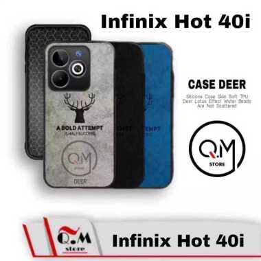 Case Infinix Hot 40i Softcase Deer Pelindung Back Cover Bermotif Jens INFINIX HOT 40i HITAM