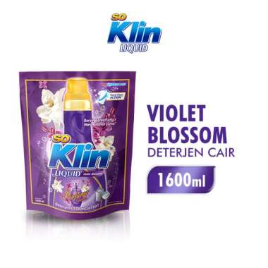 Promo Harga So Klin Liquid Detergent + Anti Bacterial Violet Blossom 1600 ml - Blibli