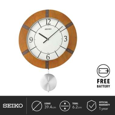 Jam Dinding Seiko Clock QXC241 B & A 39.4cm Analog Mason Pendulum Ori LB