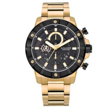 Jam Tangan Pria Balmer 8813 Saphire Glass gold hitam