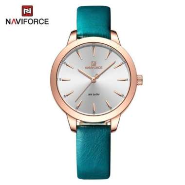Jam Tangan Wanita Naviforce 5024 Tali Kulit Original NF 5024 Tosca Putih