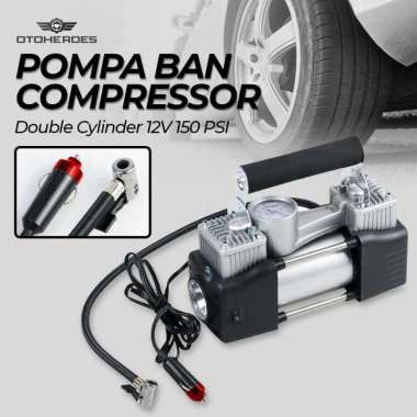 Pompa Ban Compressor Double Cylinder 12V 150 PSI 628-4X4 Otomatis Pompa Kompresor Listrik Pendorong Angin Pomba Sepeda Bekas Portable Kolam Kecil IH Hitam