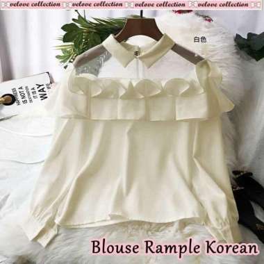 Blouse Korean Tile Blouse Kantor Blouse Kerja White Premium