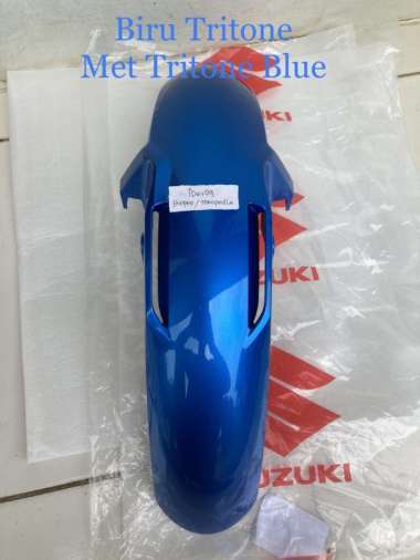 SPAKBOR DEPAN SATRIA FU INJEKSI HITAM BIRU MERAH PUTIH FENDER SGP - SEAESAW Biru Tritone
