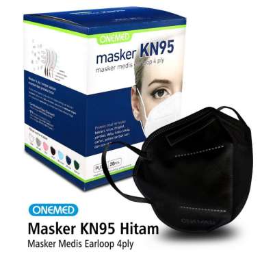 Masker Medis Model KN95 4 ply Merk Onemed Isi 20 pcs Warna Hitam Putih Cream Cream