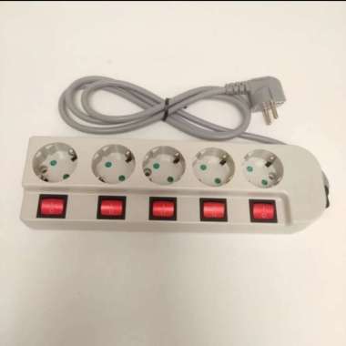 Colokan Stop Kontak Uticon dengan Individual Switch Saklar On Off - 5 Lubang 5 Lubang
