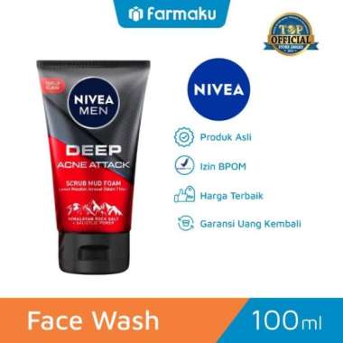 Promo Harga Nivea Men Facial Foam Deep Acne Attack 100 ml - Blibli