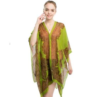 Sanya Seaside Cape Selendang Pakaian Pelindung Matahari untuk Wanita Musim Panas Kemeja Sifon Bahu T