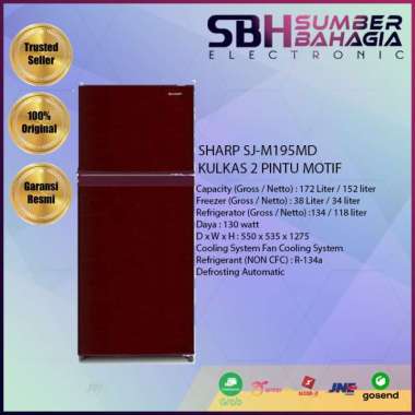 SHARP SJ-M195MD KULKAS 2 PINTU MOTIF (NEW) ( KHUSUS BANDUNG) Multicolor