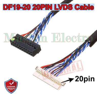 DF19 20P 1CH 6bit Screen Line 20 Pin Single 8 Universal LVDS LCD Driver Cable For Lehua Dingke 14548
