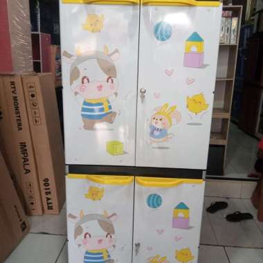 lemari plastik motif, susun 4 jumbo
