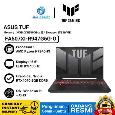 Laptop ASUS TUF Gaming A15 FA507XI R947G6G-O AMD Ryzen 9 7940HS RTX4070 1TB 15.6" FHD WIN11 Original