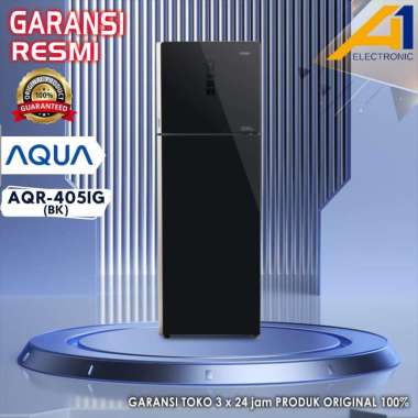 AQUA Kulkas AQR-405IG BK / AQR 405 IG BK 2 Pintu 312 L Inverter EX DISPLAY;SEGEL DUS