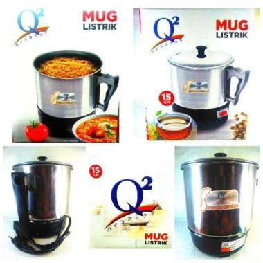 panci MUG Listrik Mini Q2-8015 Stainless Steel/pemanas air