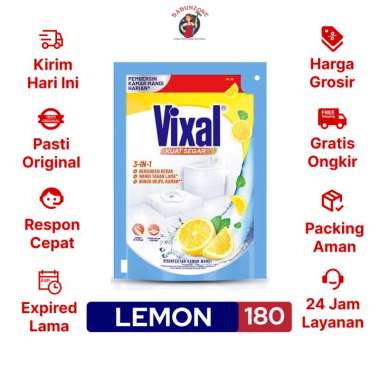 Vixal Pembersih Kamar Mandi Porselen Kerak Toilet Lemon 180 ml