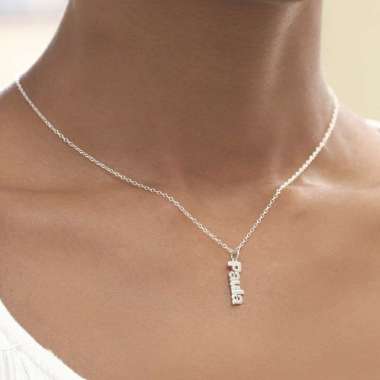 Kalung Nama Monel Vertical Position