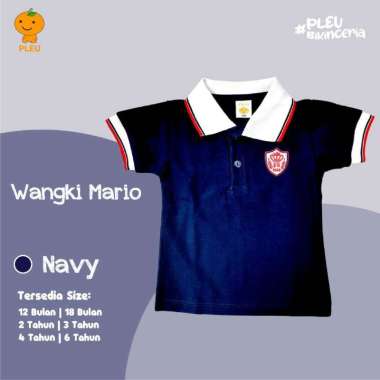PLEU Wangki Mario | Kaos Polo Anak Laki-Laki Usia 1-6 Tahun 2 tahun Navy