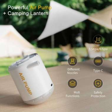 FOGROLL Pompa Angin Elektrik Multifungsi Inflator Deflator with LED A001 Pompa Otomatis Kompresor Angin Kompa Celup Pendorong Sepeda Listrik Bekas IH Putih