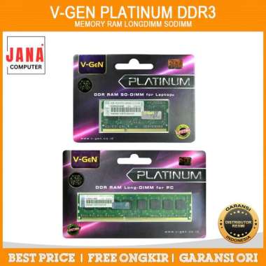 RAM V-GEN PLATINUM DDR3 4GB 8GB 1600Mhz PC12800 SODIMM LONGDIMM VGEN 1600 SODIMM 4GB