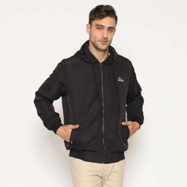 HEMMEH Jaket Parasut Hoodie Hitam Polos Jaket Parasut Pria XXL