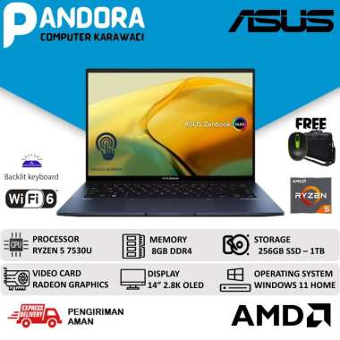 ASUS ZENBOOK 14 OLED UM3402YA RYZEN 5 7530U 8GB 1TB SSD 14 OLED W11 8GB/1TB GARANSI 1 TAHUN