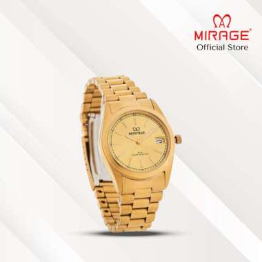 Mirage Jam Tangan Pria Analog TS 195 M Gold Original Stainless Plat Putih
