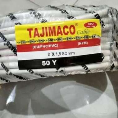 kabel NYM 2x1.5 tunggal tajimaco SNI permeter Putih