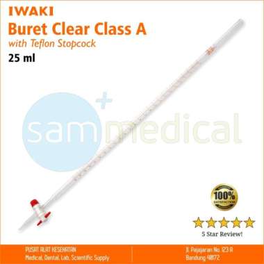 Iwaki Buret / Burette Clear Class A with Teflon Stopcock 25ml
